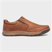 Hush Puppies Jasper Mens Tan Leather Slip On Shoe (Click For Details)