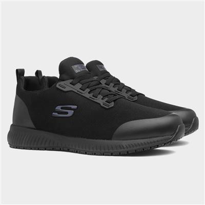 Skechers Work Relaxed Fit Squad Mens Black Shoe-520507 | Shoe Zone