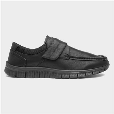 Greg Mens Black Easy Fasten Shoe