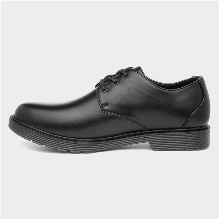 Beckett Mens Black Plain Lace Up Shoe-52145 | Shoe Zone
