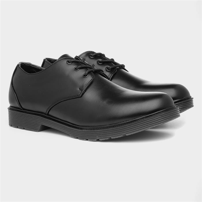Beckett Mens Black Plain Lace Up Shoe-52145 | Shoe Zone