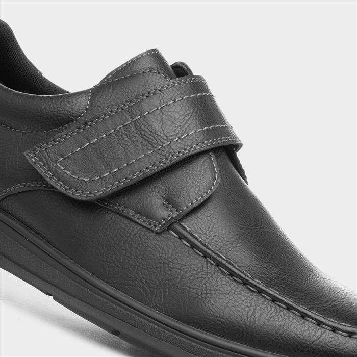 Hobos Mens Easy Fasten Shoe In Black 522014 Shoe Zone 5451