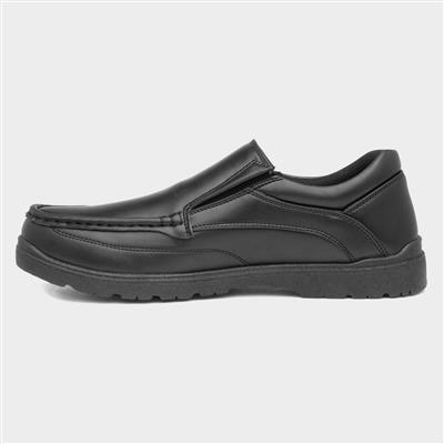 Urban Territory Brian Mens Black Slip On Shoe-522031 | Shoe Zone