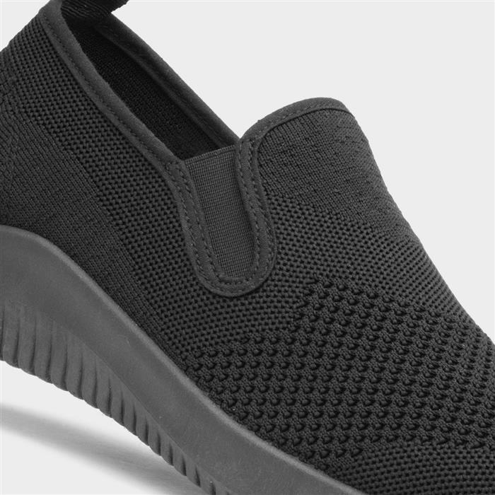 XL Elijah Mens Black Knitted Shoe-522043 | Shoe Zone