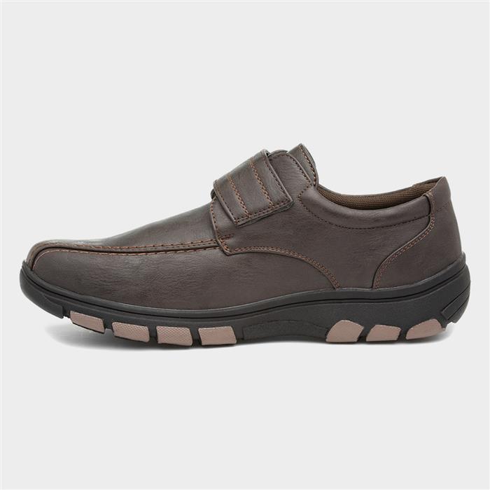 Cushion Walk Mens Brown Easy Fasten Shoe 52252 Shoe Zone 7223