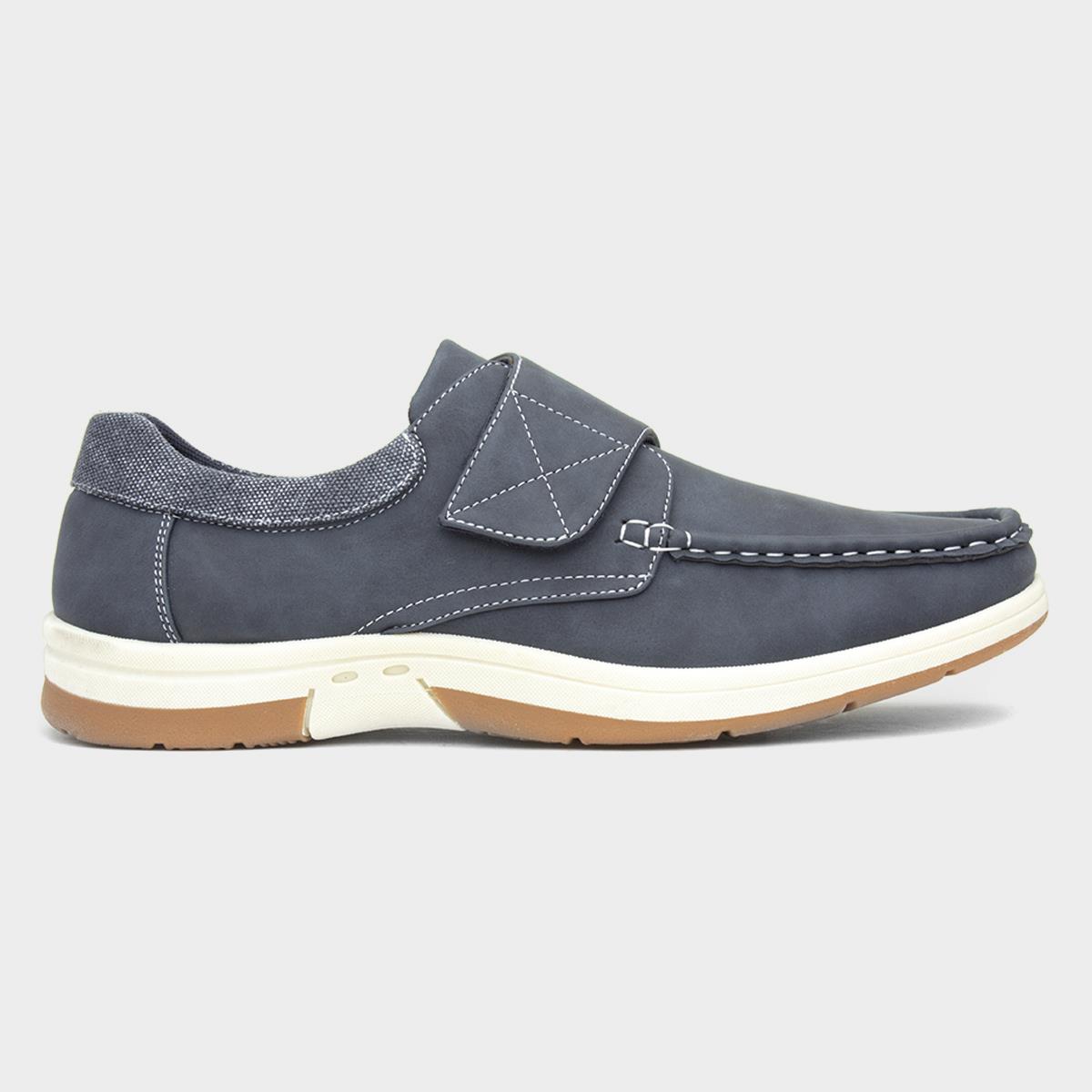 Hobos Elton Mens Blue Easy Fasten Casual Shoe-52295 | Shoe Zone