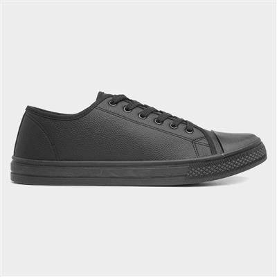 Ely Mens Black Lace Up Canvas Shoe