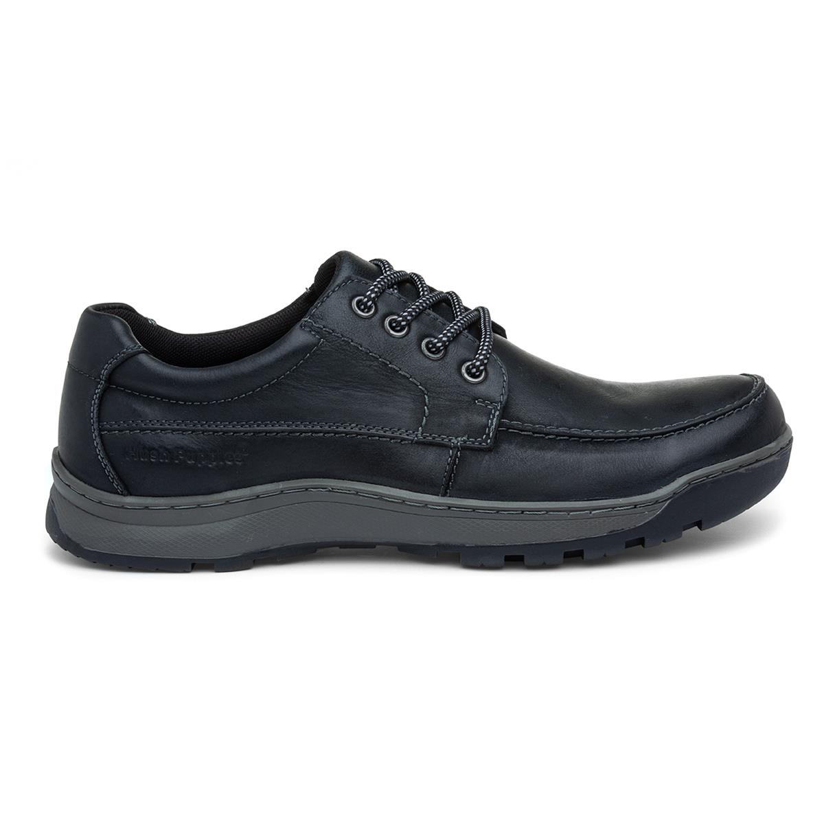 Hush Puppies Tucker Mens Leather Shoe in Black-52319 | Shoe Zone