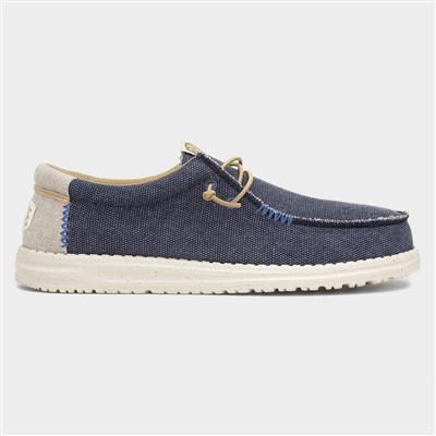 Wally Coastline Jute Mens Navy Canvas