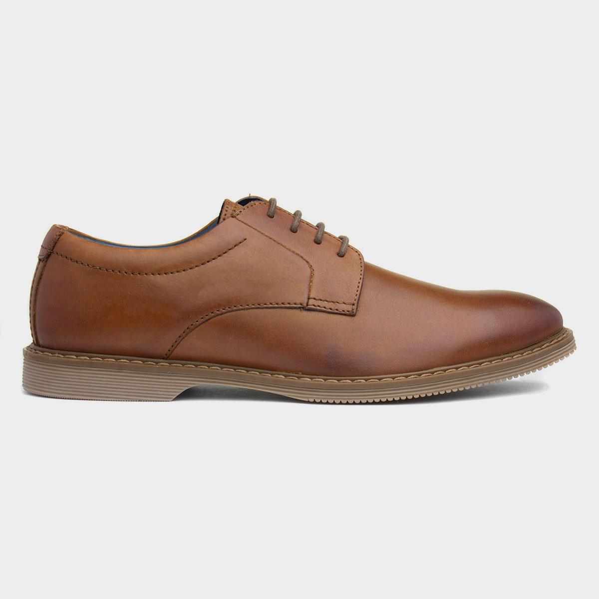 Red Level Mens Tan Leather Lace Up Shoe-530021 | Shoe Zone