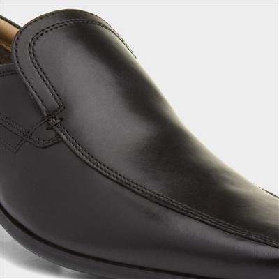 Red Tape Ulster Mens Leather Slip On Shoe in Black-53088 | Shoe Zone