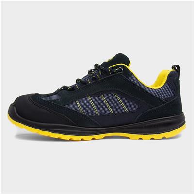 EarthWorks File Blue & Yellow Lace Up Safety Shoe-55216 | Shoe Zone