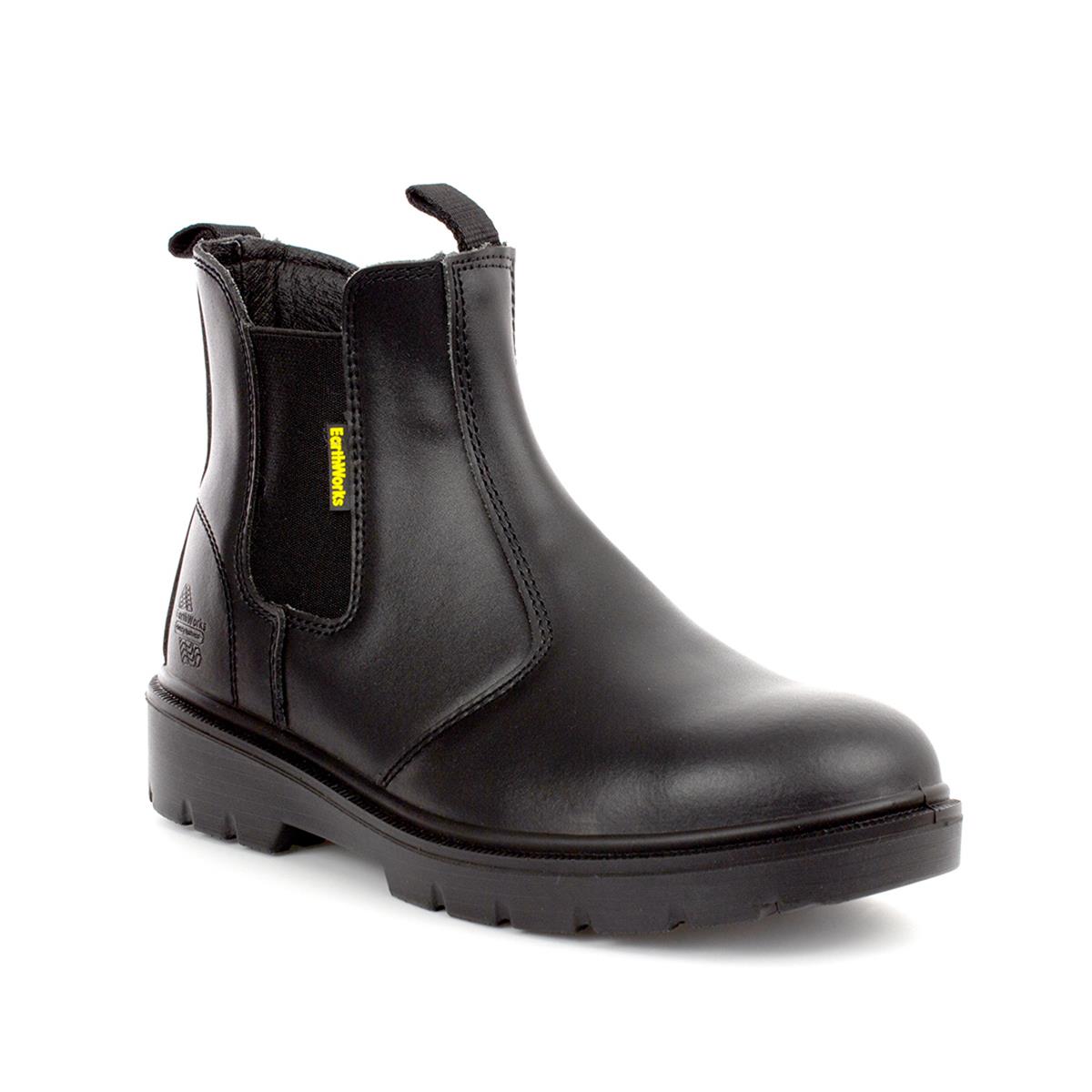 men's black leather work boots