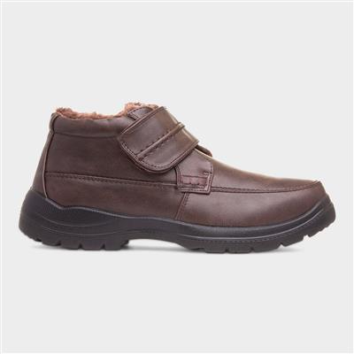 Brendan Mens Brown Faux Dur Lined Boot