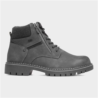 Jay Mens Grey Wide Fit Ankle Boot