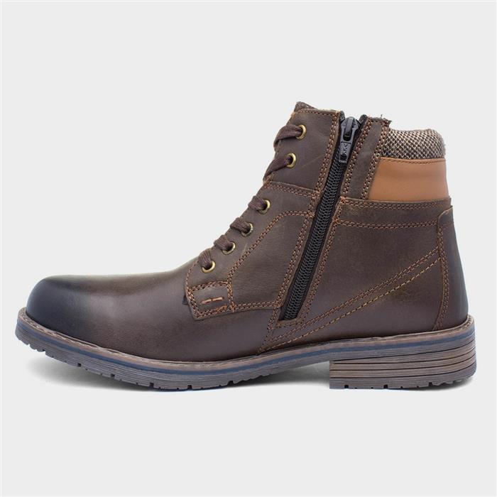 Stone Creek Alps Mens Brown Leather Boot-586008 | Shoe Zone