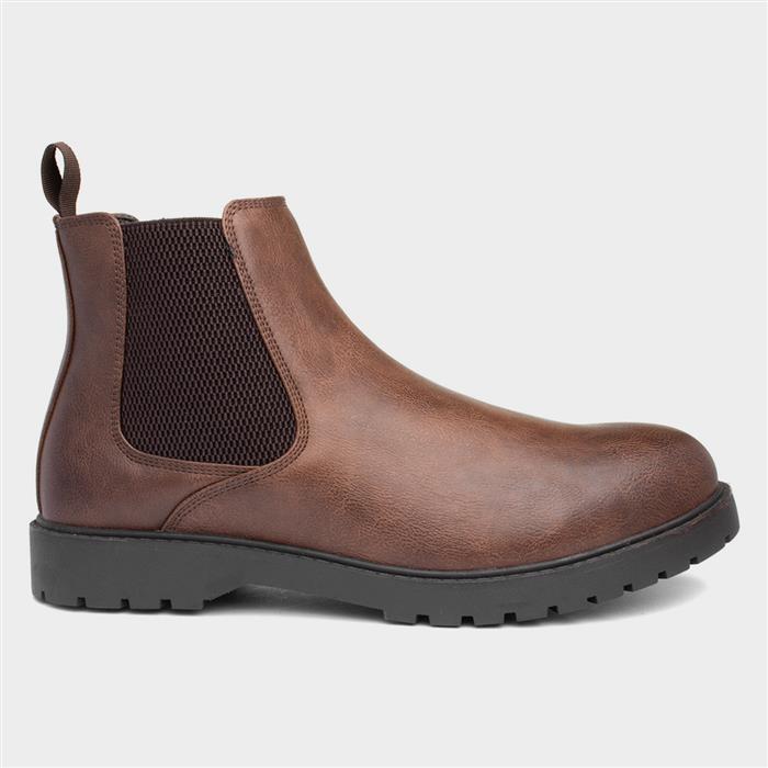 Beckett Beau Mens Brown Cleated Chelsea Boot-586011 | Shoe Zone