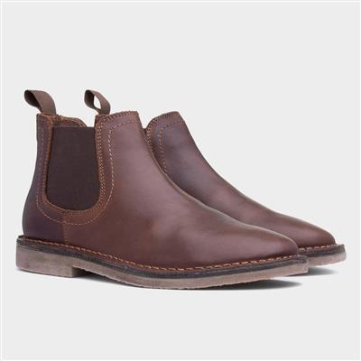 Hush Puppies Shaun Mens Brown Leather Boot-589121 