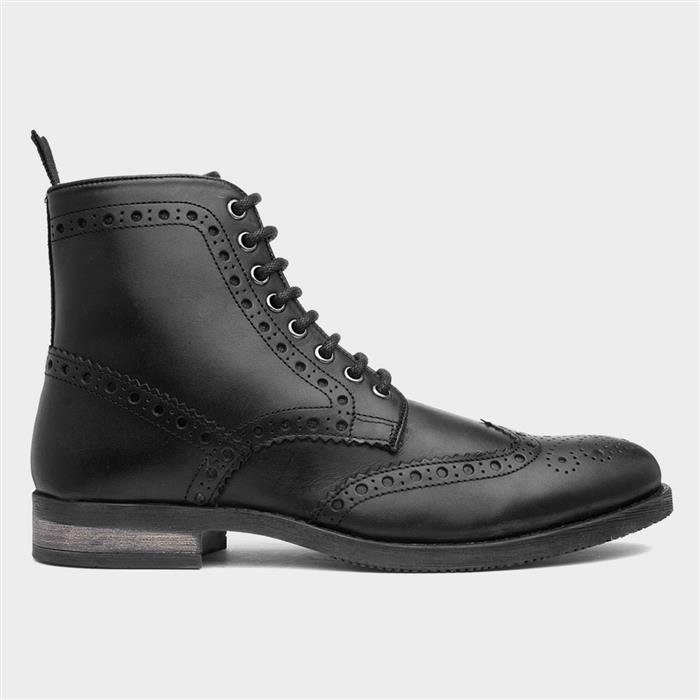 Silver Street Stamford Mens Black Leather Boot-589131 | Shoe Zone