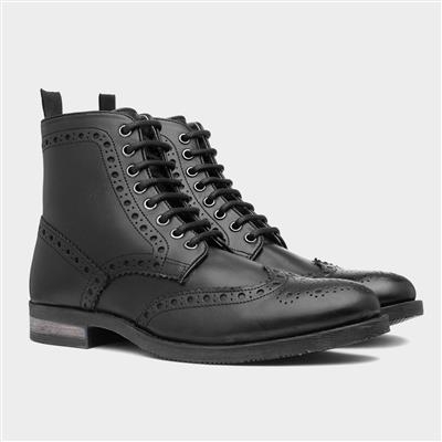 Silver Street Stamford Mens Black Leather Boot-589131 | Shoe Zone