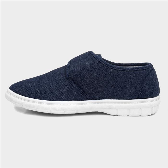 Hobos Broderick Mens Navy Easy Fasten Canvas-593004 | Shoe Zone