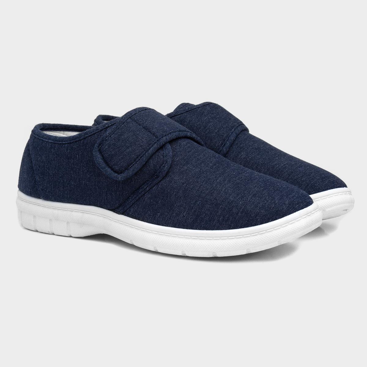 Hobos Broderick Mens Navy Easy Fasten Canvas-593004 | Shoe Zone