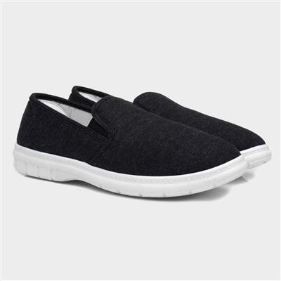 Hobos Baker Mens Grey Twin Gusset Canvas-593005 | Shoe Zone