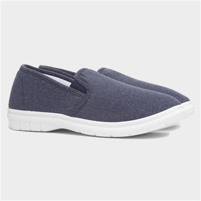 Hobos Baker Mens Navy Twin Gusset Canvas-593007 | Shoe Zone