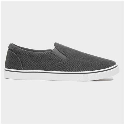 Bryce Mens Dark Grey Slip On Canvas