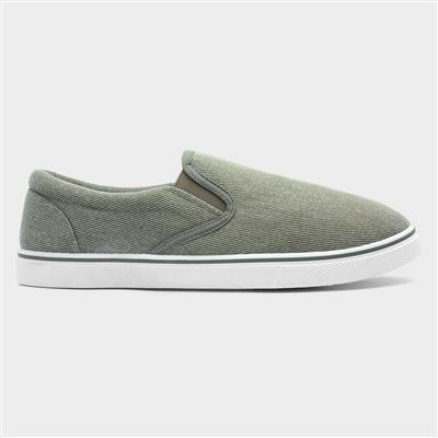 Bryce Mens Khaki Slip On Canvas