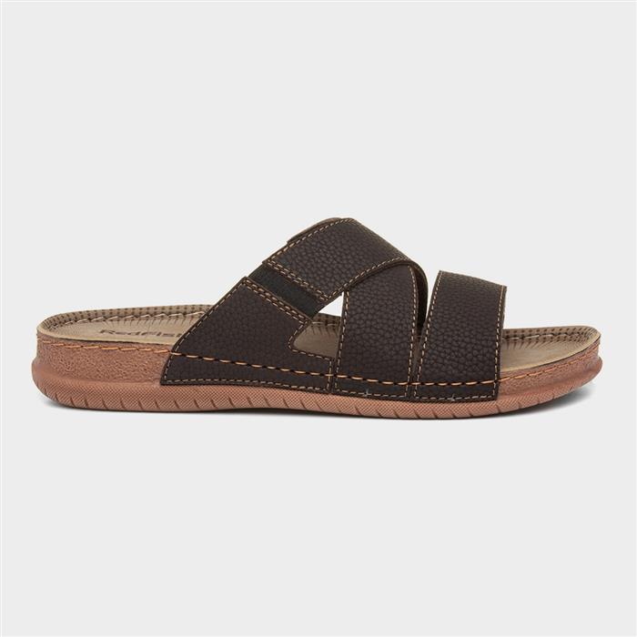 Red Fish Mens Mule Sandal in Brown 594014 Shoe Zone