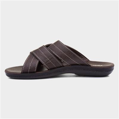 Red Fish Edgar Mens Dark Brown Mule Sandal 59447 Shoe Zone