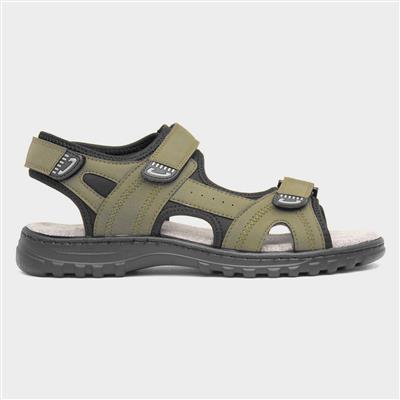 Edmund Mens Khaki Easy Fasten Sandal