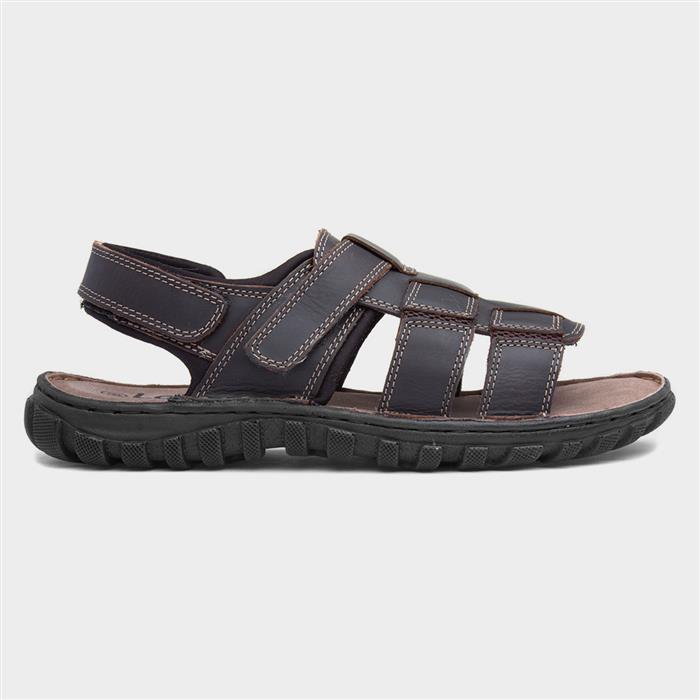 Lotus Armand Mens Brown Leather Sandal-595023 | Shoe Zone