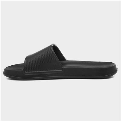 Adults Black Slip On Mule Sandal-59811 | Shoe Zone