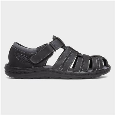 Albert Mens Black Fisherman Sandal