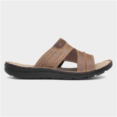 Archer Mens Tan Leather Mule Sandal