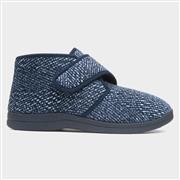 Jo & Joe Bob Mens Navy Easy Fasten Bootie Slipper (Click For Details)