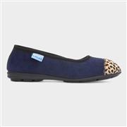 Lunar Jessie Womens Navy Leopard Pump Slipper (Click For Details)