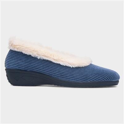 Glynis Womens Navy Wedge Slipper