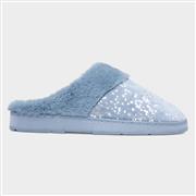 The Slipper Company Flora Womens Blue Mule Slipper (Click For Details)