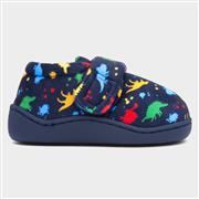 The Slipper Company Chip Boys Navy Dinosaur Full (Click For Details)