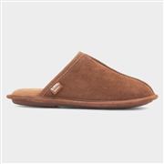 Totes Mens Tan Suede Mule Slipper (Click For Details)