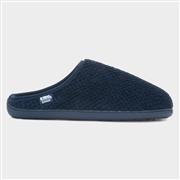 Totes Swept Back Popcorn Mens Navy Mule Slipper (Click For Details)