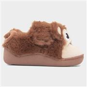 JuJu Kids Brown Easy Fasten Monkey Slipper (Click For Details)