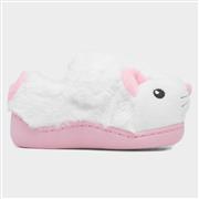 JuJu Kids White Easy Fasten Mouse Slipper (Click For Details)