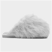 Krush Coco Womens Grey Fluffy Mule Slipper (Click For Details)