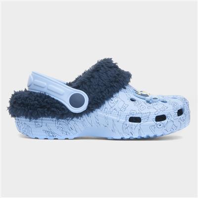 Borg Kids Blue Warm Lined EVA Clog