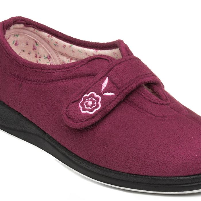 Padders Camilla Womens Raspberry Full Slipper-699024 | Shoe Zone