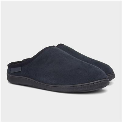 Hush Puppies Ashton Mens Navy Suede Mule Slipper-699198 | Shoe Zone